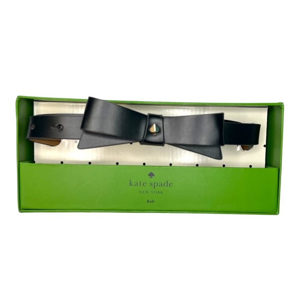 kate spade Accessories - Kate Spade New York Black Bow with Space Belt in Box Size L/XL NWT